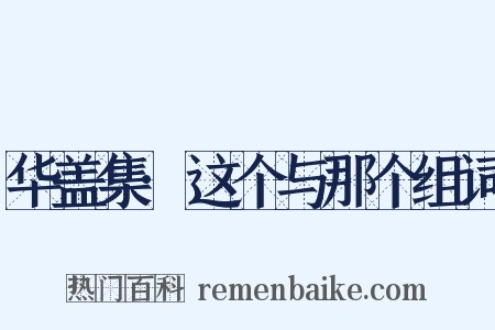 华盖集·这个与那个组词是什么意思的图片